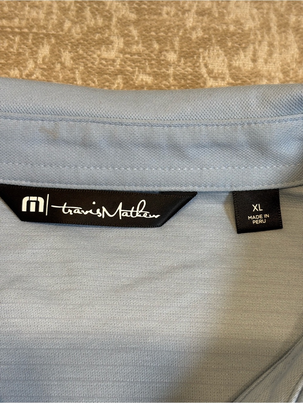 Travis Mathew The Heater Polo Shirt Blue Mens XL Performance Golf 1MW396 - Picture 2 of 8